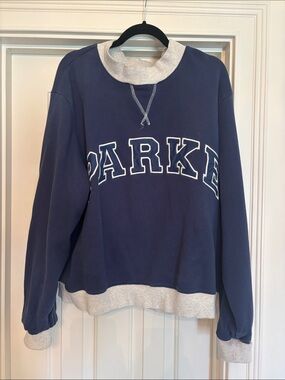 Parke Navy Sweatshirt with Light Gray Trim